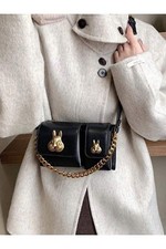 Borsa baguette nera da donna