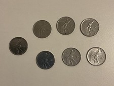 Lotto 7 Monete 50 Lire 1954