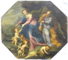 Sacra Famiglia con San Giovannino e putti OLIO LOMBARDIA TOSCANA tra '500 e '600