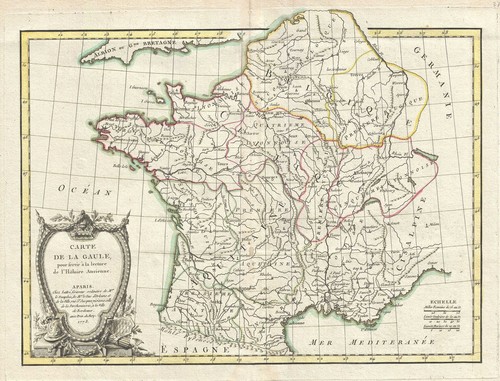 1773 bonne mappa della gallia - bonne,