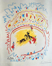Pablo Picasso Litografia ' corrida ' COA originale firmata numerata a matita
