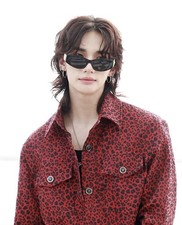 Giacca camicia Versace leopardata rosso/nero in cotone jacquard