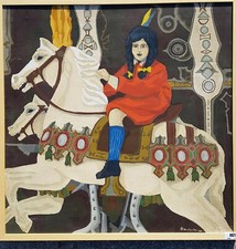 Gino Balzola Torino (1927-1983)"Giochi di bimbi n.15" quadro dipinto olio/tela