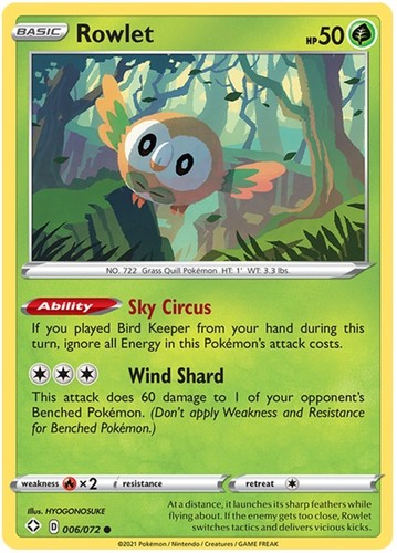 Rowlet 006 072 - -, destino