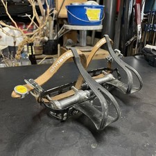 Pedali e cinturini Campagnolo Super Record neri vintage - usati