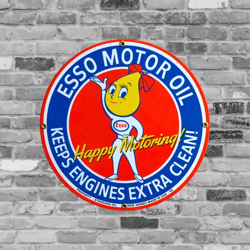 Plaque émaillée esso happy - plaque,
