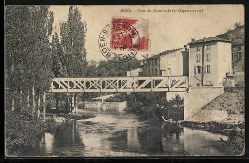 Cpa boën pont chemin de - pont,