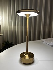 Lampada da tavolo ricaricabile in metallo spazzolato, LED, USB-C
