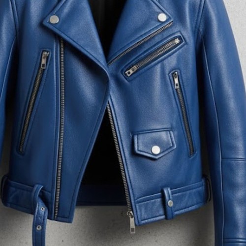 Giacca pelle blu - giacca,