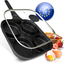 Padella Pancake E Uova Fritte - 27 Cm Padella per Pancake Antiaderente Con Coper