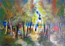 Quadro  "Casa nel Bosco"  di Antonio Pecoraro - Firmato e Certificato