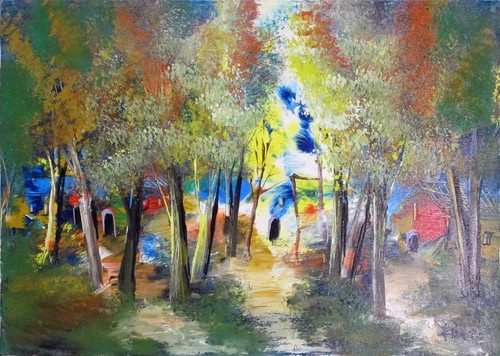 Quadro casa nel bosco di - ,