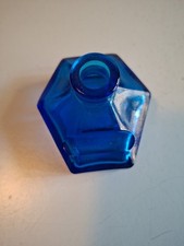 Vecchio Calamaio In Vetro Blu Elettrico Perfetto 