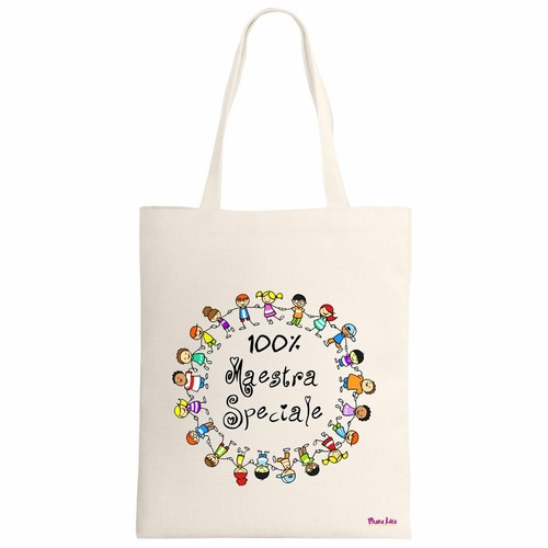 Borsa poliestere 34x39 scritta - poliestere,