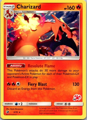 Pokemon charizard holo - 3/70,