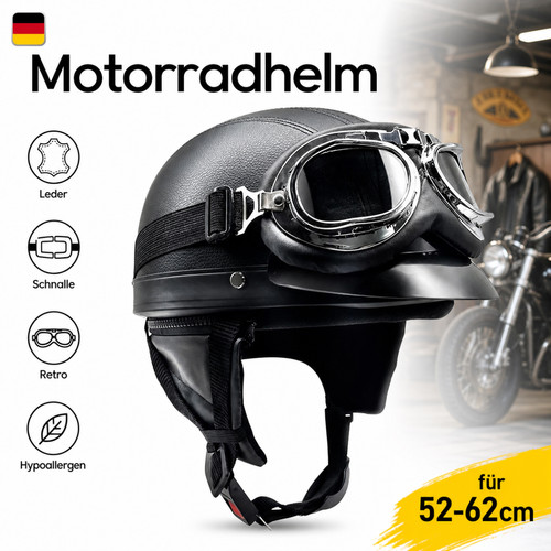 Casco scooter retrò pelle - , pu