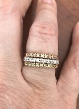 Anello in oro giallo bianco e rosa 18 kt 6,55 gr con zirconi