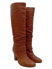 FURLA Stivale con tacco Donna Stivale alto Taglia IT 37 arancione scuro