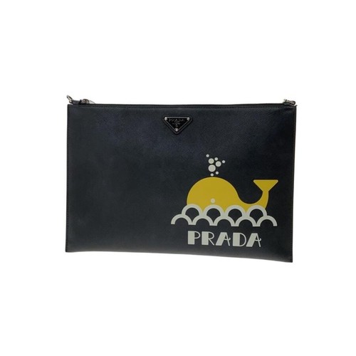 Prada pochette pvc nera - pochette,