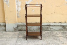 ANTICO XIX secolo ETAGERE AUSTRIACO IN LEGNO MASSELLO A 4 RIPIANI CON SPONDINA