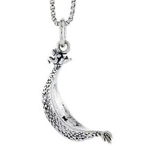 Argento Sterling Gondola,Dragone Barca 3D Ciondolo/Ciondolo,Italiano Scatola