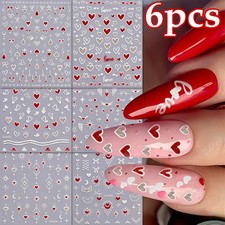 6pz Adesivi Unghie Bianco Love