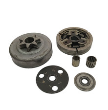 FRIZIONE E tamburo CAMPANA 7 denti oleo mac 251 BLITZ 502 FOLUX 5 ricambi usati