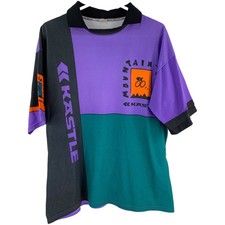 T-shirt uomo vintage Kastle mountain riders ciclismo bici retrò viola usata