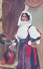 ct412 cartolina costume sardo donna di bitti nuoro sardegna