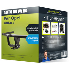 Pacco Gancio traino fisso Auto Hak per Opel Antara 06- e un e-kit uni a 13 poli