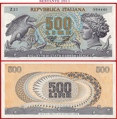 Italy republic 500 lire - italy,