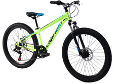 breluxx® 24 pollici mountain bike Capriolo Oxygen 2D FS, Shimano 18 velocità - verde fluo