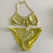 Set bikini giallo floreale La