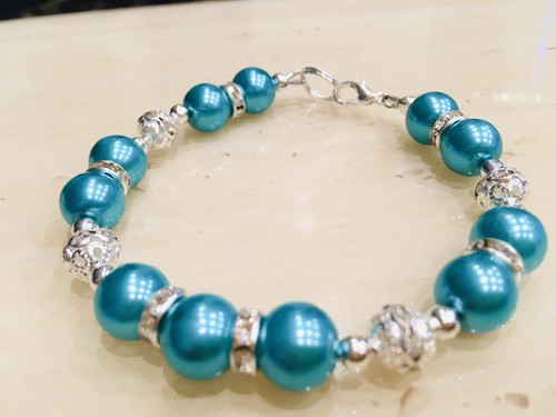 Bracciale damigella sposa - sposa, blu