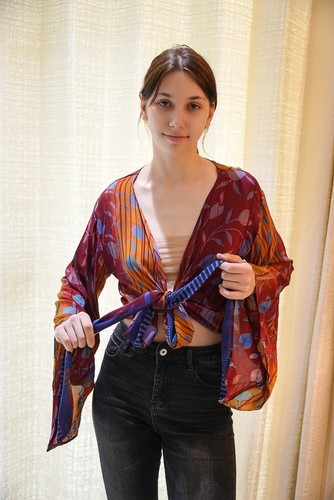 Top avvolgente crepe - , cravatta