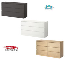 Cassettiera Ikea Malm 6 cassetti soluzione di archiviazione resistente durevole 160x78 cm