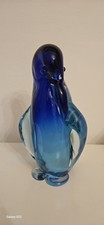 Pinguino Vetro Murano Blu Archimede Seguso H 17 Cm