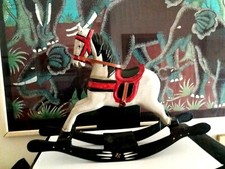  Cavallo  CAVALLINO a Dondolo in legno Vintage artigianale cm.32 x 24 cm. A MANO