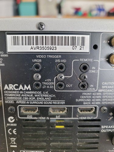 Arcam avr350 1 channel - avr350, 7.1