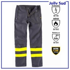 Pantalone da Lavoro Uomo TRIVALENTE per Saldatori Alta Visibilita Ignifugo Fluo