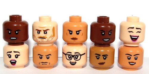 Lego teste testa marrone - testa,