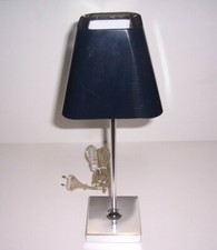 Lampada da tavolo - ufficio - PAN tav371 - G9 - base cromo - paralume nero