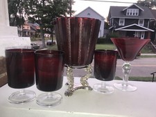 Set bar vintage Royal Ruby Red