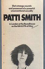 PATTI SMITH originale 1976 UK ADVERT CONCERT Roundhouse London CAVALLI Arista