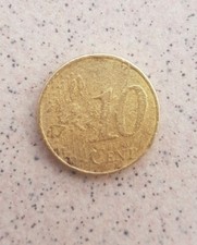 Moneta da 10 Centesimi del 2002 (GERMANIA) difettata nella coniazione. Rara.