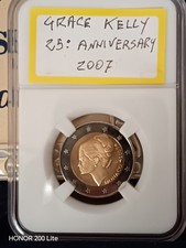 Monaco 2 euro 2007   25* Anniversario della morte Grace Kelly Copy PROOF