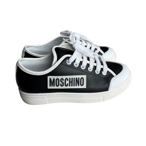 Moschino teen leather sneakers - moschino,