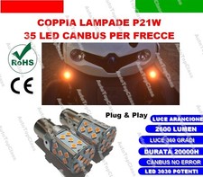 COPPIA LAMPADE FRECCE LED ANTERIORI RENAULT TWIZY P21W CANBUS BA15S ARANCIONE