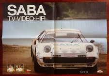 Poster vintage Ferrari 308 GTB Saba TV Video HIFI Tony Fassina Emilio Radaell