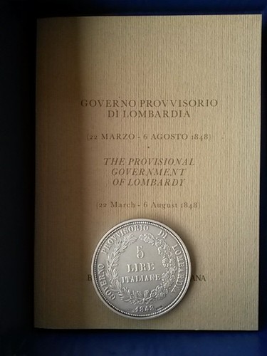 Moneta argento lombardia - moneta, 5